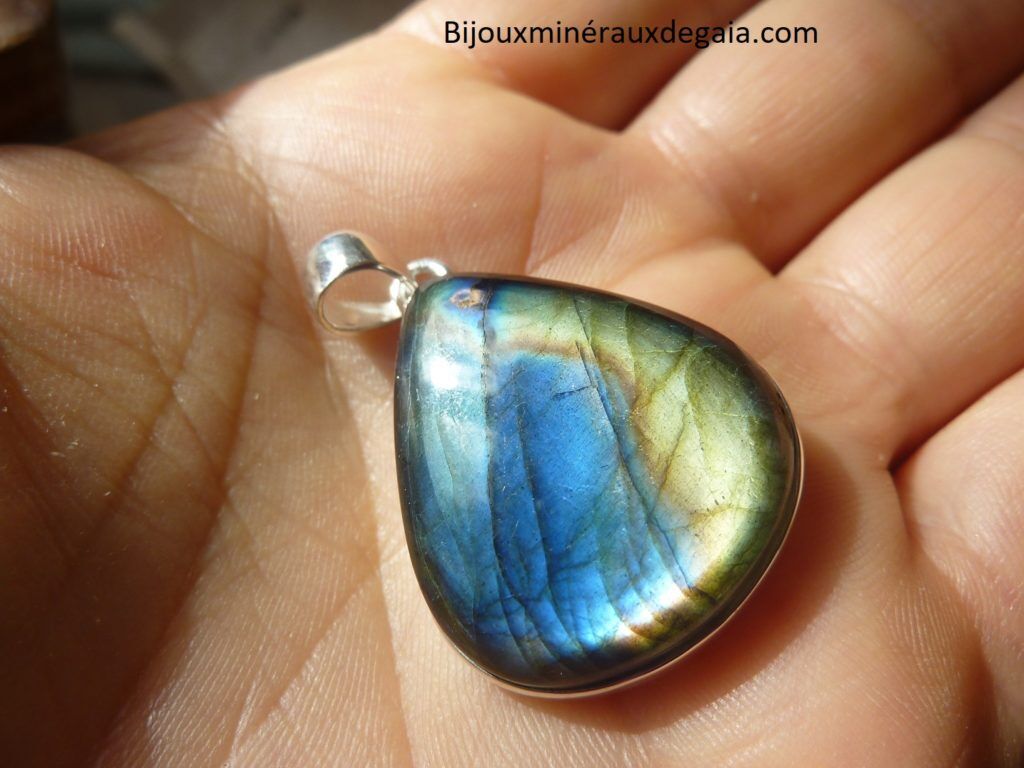 Pendentif Labradorite Monture argent 925 ref 8085