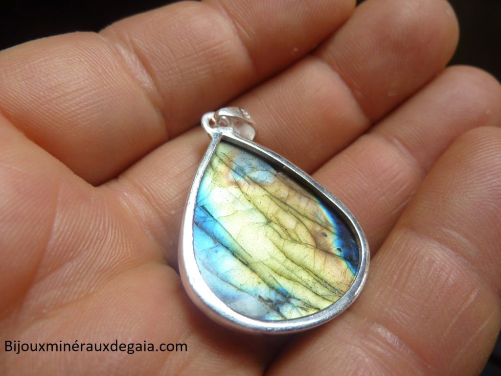 Pendentif Labradorite Monture argent 925 ref 8085
