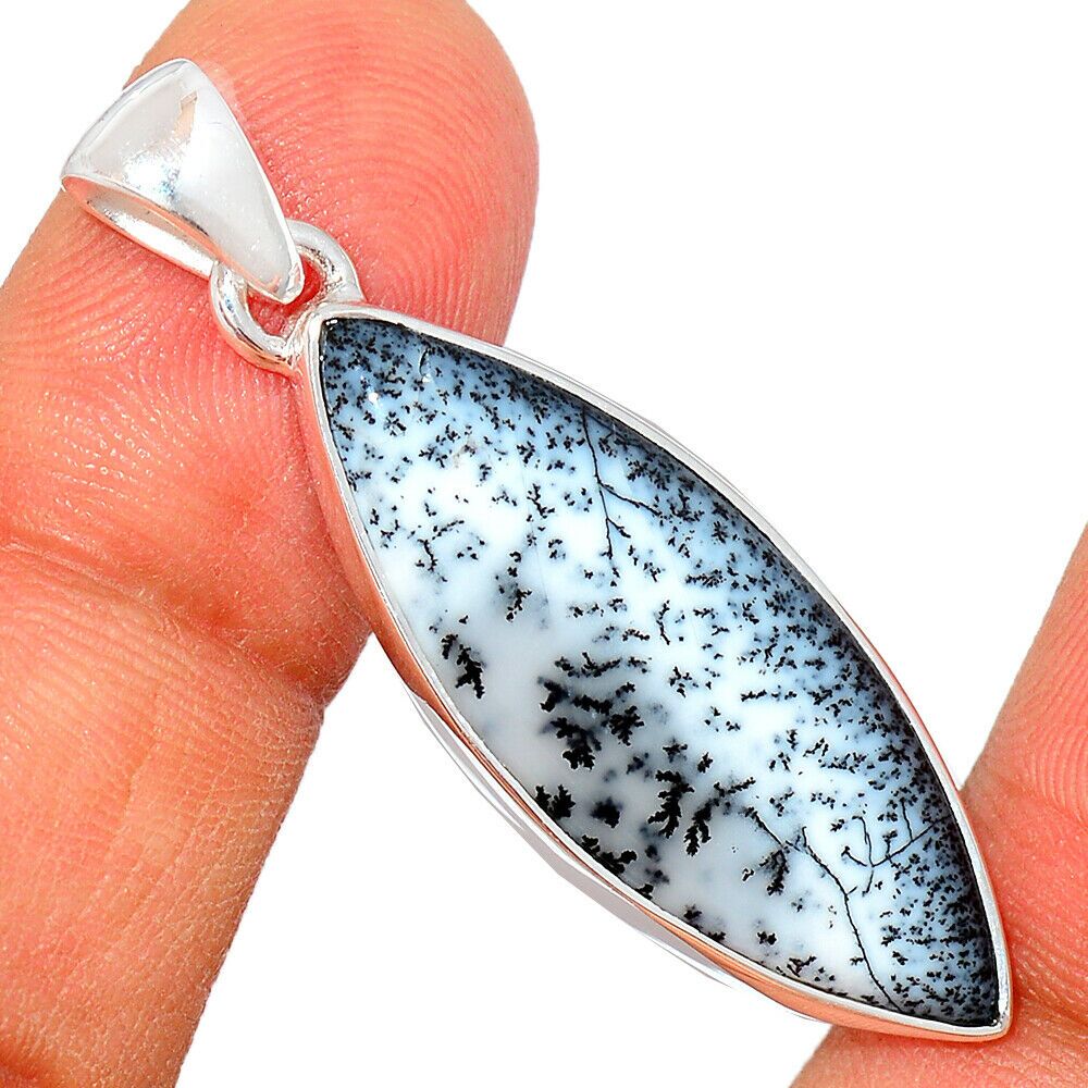 Pendentif Merlinite opale dentritique Monture argent 925 REF 7534