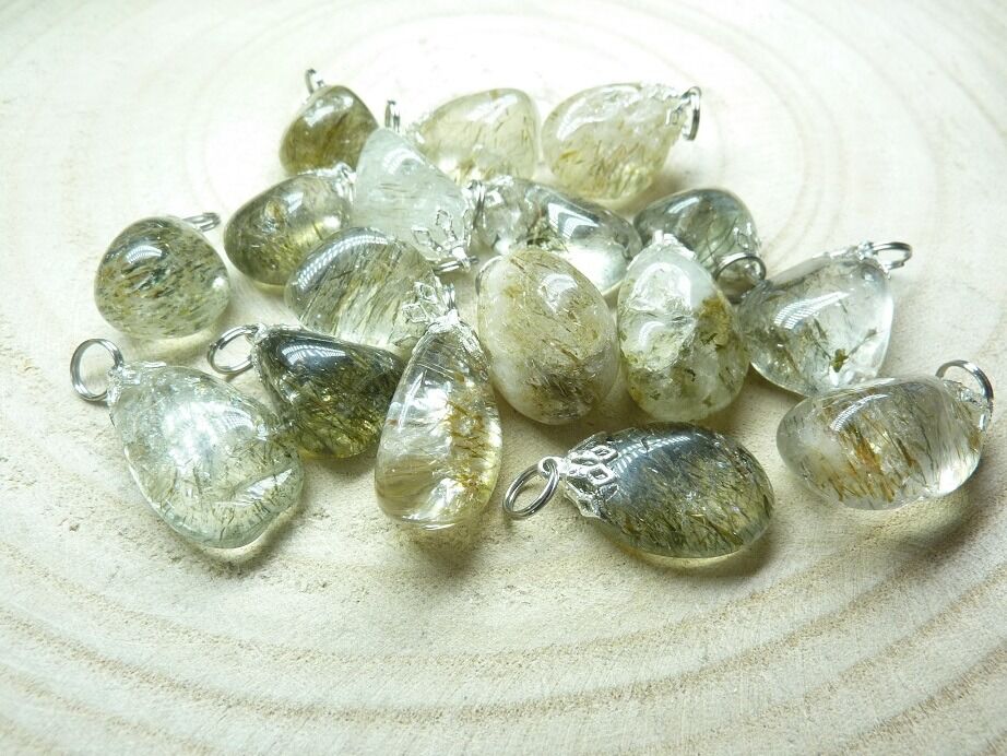 Pendentif quartz tourmaliné verte