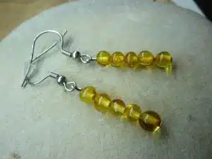 Boucles d'oreilles Ambre miel véritable Baltique