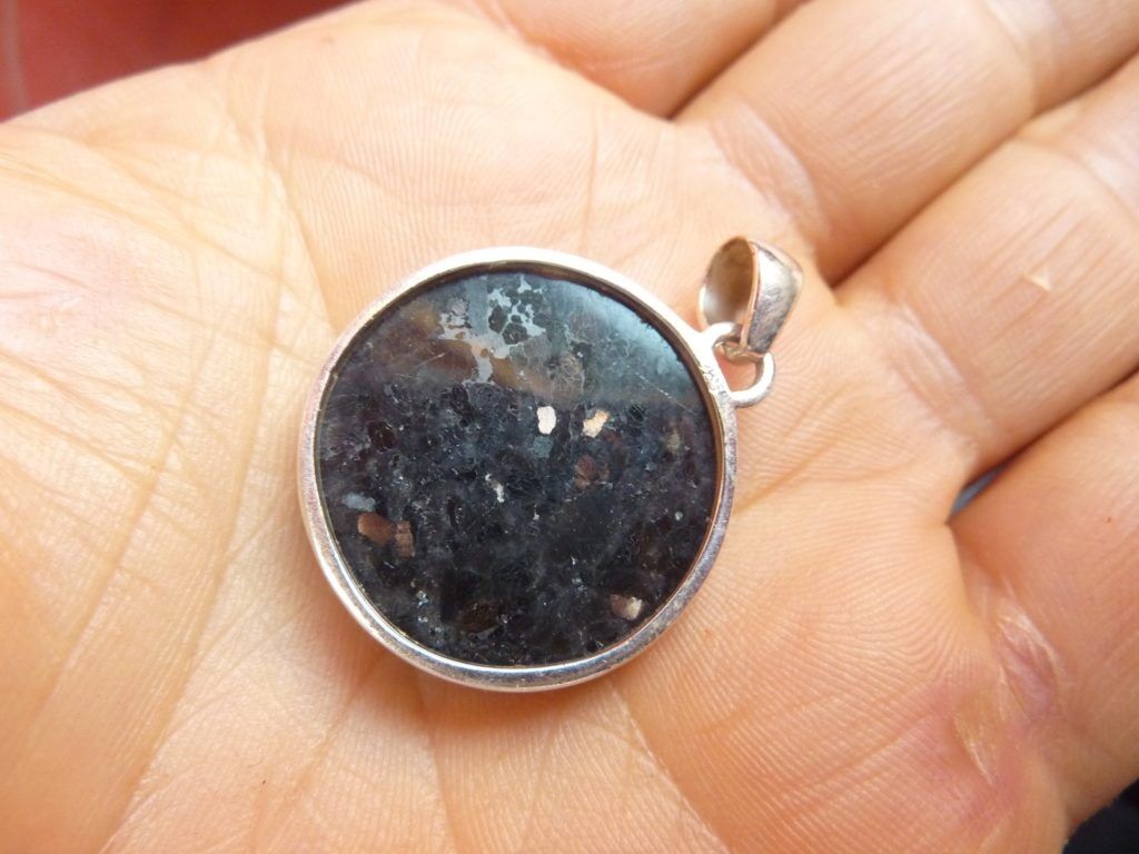 Pendentif Nuummite Véritable monture argent 925 Rare ref 3988 – Image 5