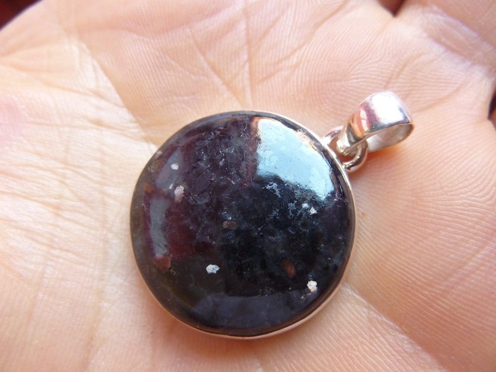 Pendentif Nuummite Véritable monture argent 925 Rare ref 3988 – Image 7