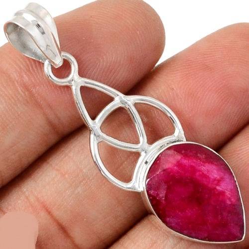 PENDENTIF RUBIS MONTURE ARGENT 925 REF 1801