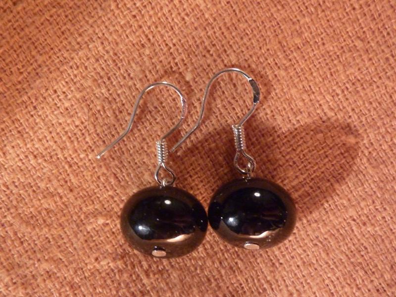 Boucles d'oreilles en tourmaline noire