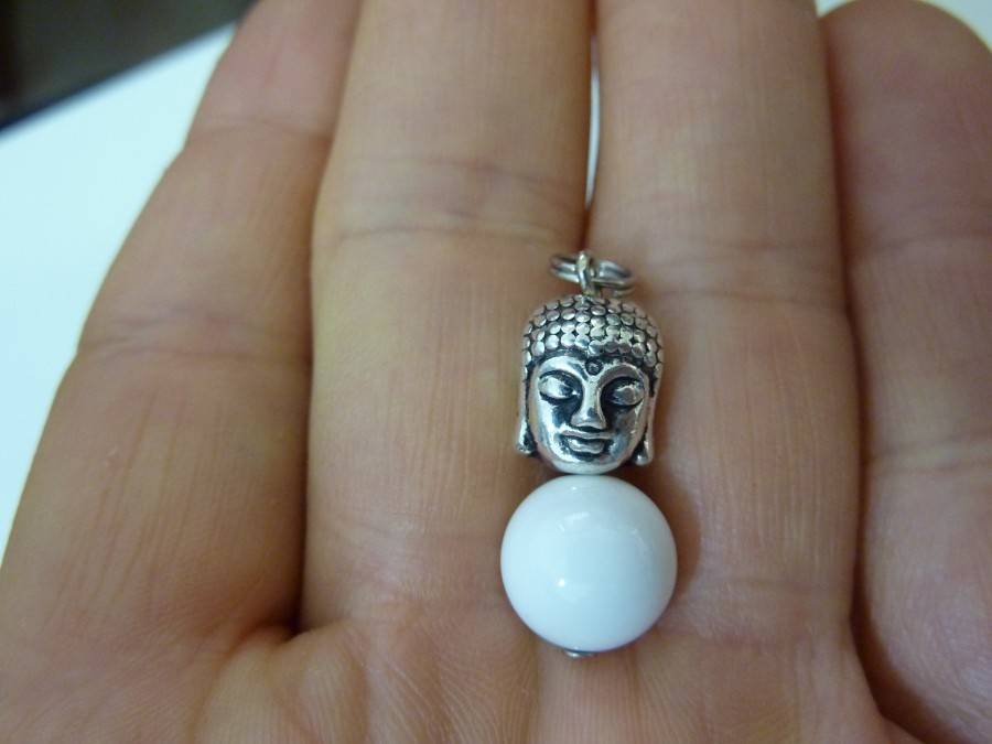 Pendentif Bouddha Jade perle 10 mm