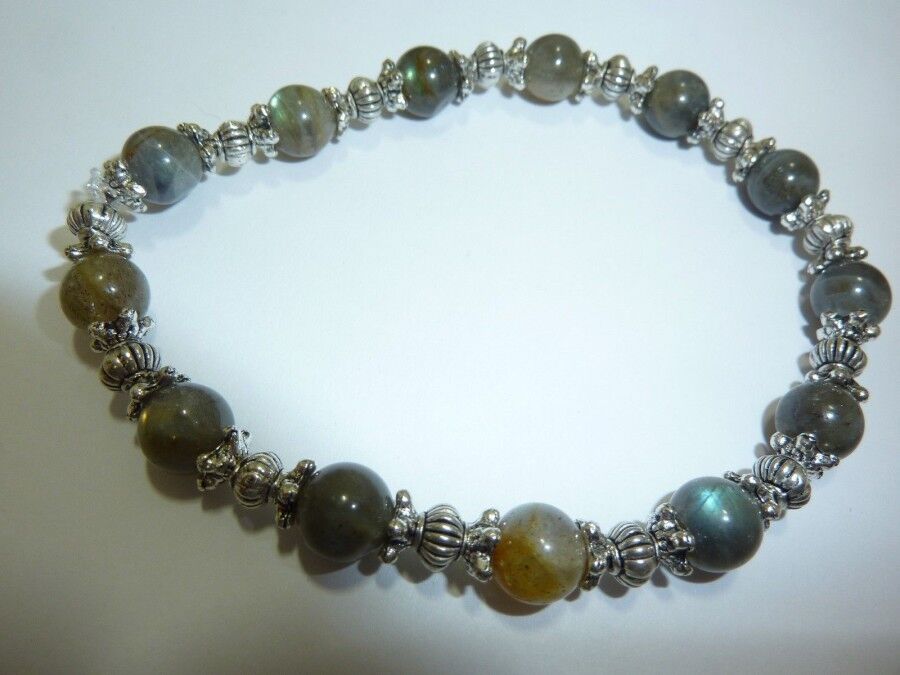 BRACELET LABRADORITE PERLES 7 mm