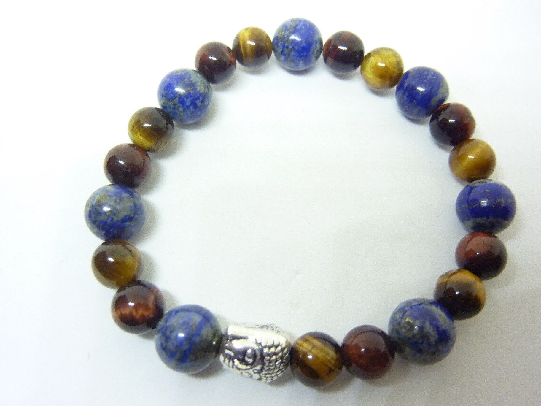 Bracelet oeil de tigre-Oeil de taureau-lapis lazuli – Image 3