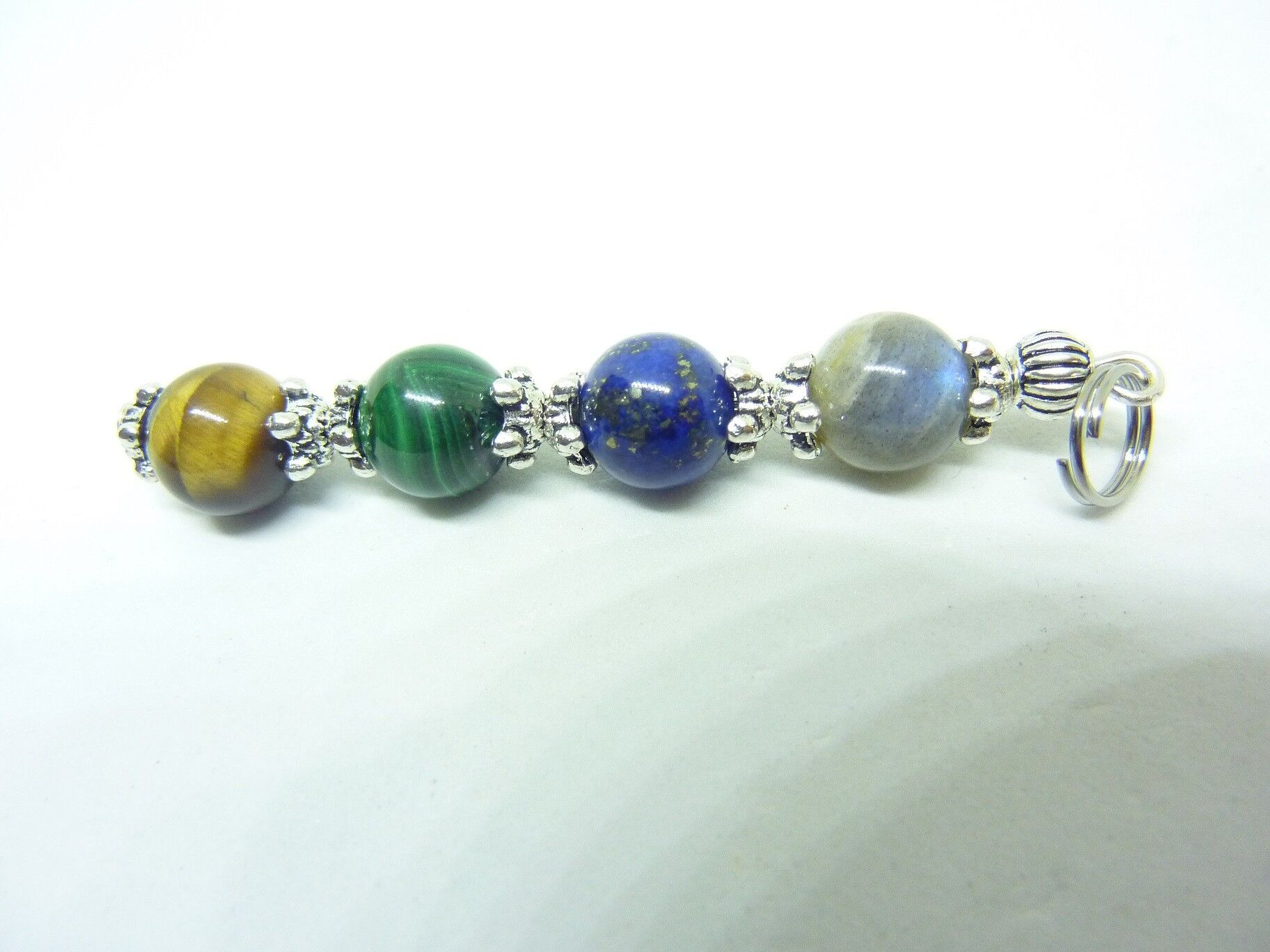 Pendentif MALACHITE-LAPIS LAZULI-OEIL DE TIGRE-LABRADORITE – Image 2