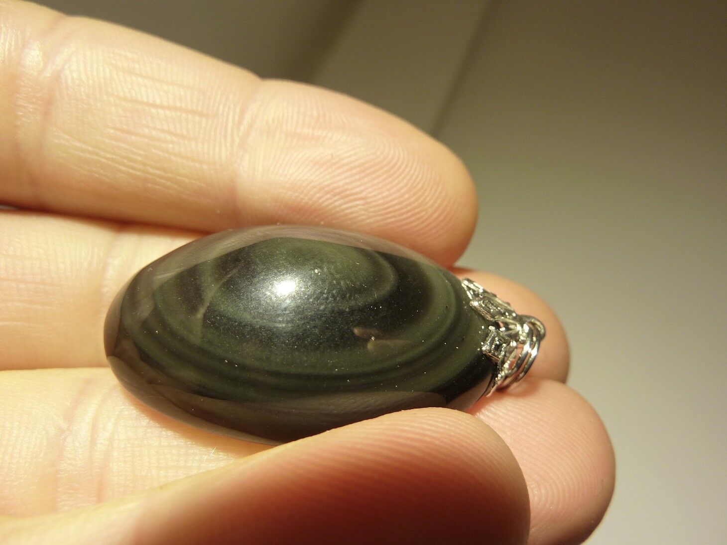 Pendentif protection Obsidiene oeil celeste ref 6235 ° – Image 2