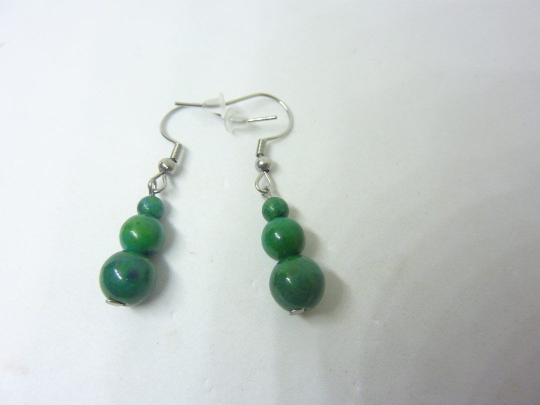 BOUCLES D'OREILLES AZURITE CHRYSOCOLLE