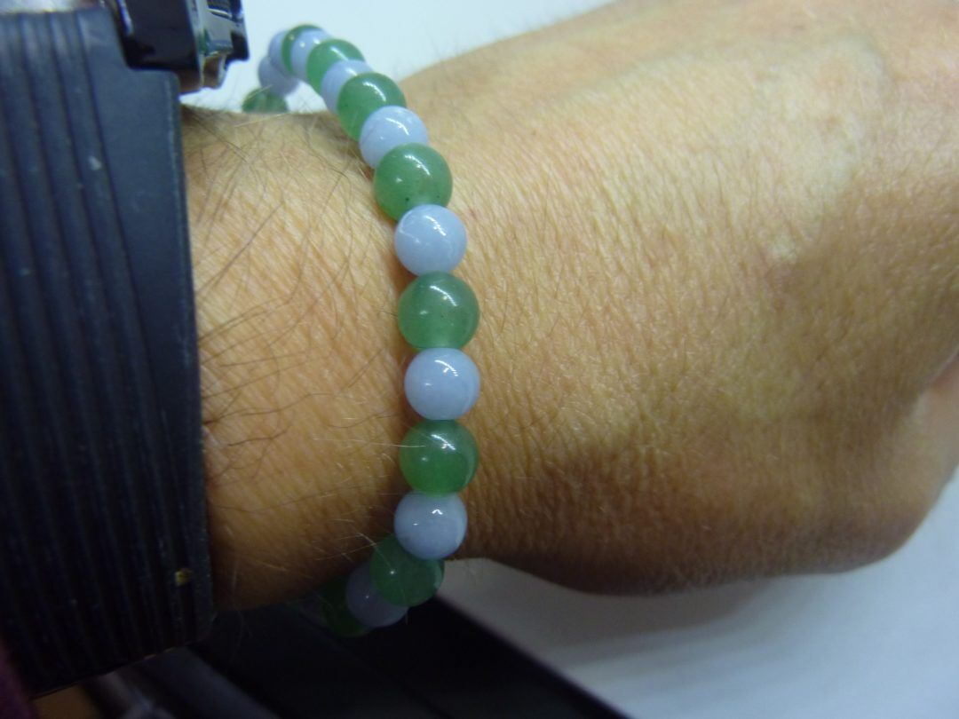 Bracelet aventurine,angélite perles rondes 6 mm