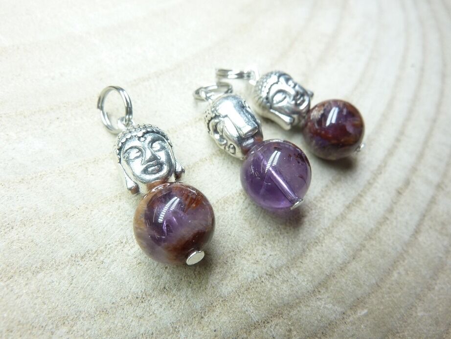 Pendentif Cacoxénite super seven Bouddha très rare