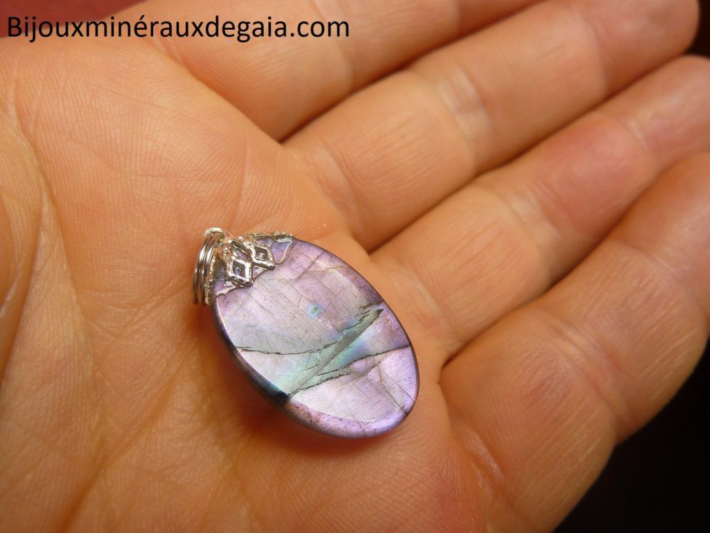 PENDENTIF LABRADORITE VIOLET RARE ! 4,2 gr REF 3679