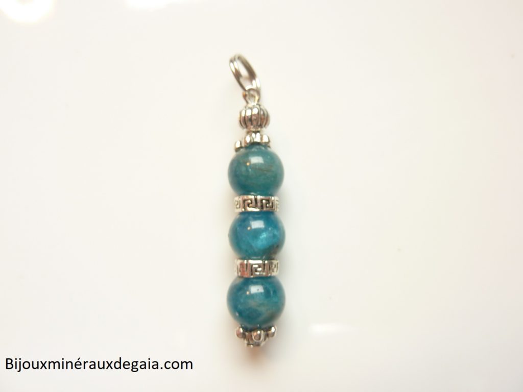 Pendentif Apatite-perles rondes 8 mm