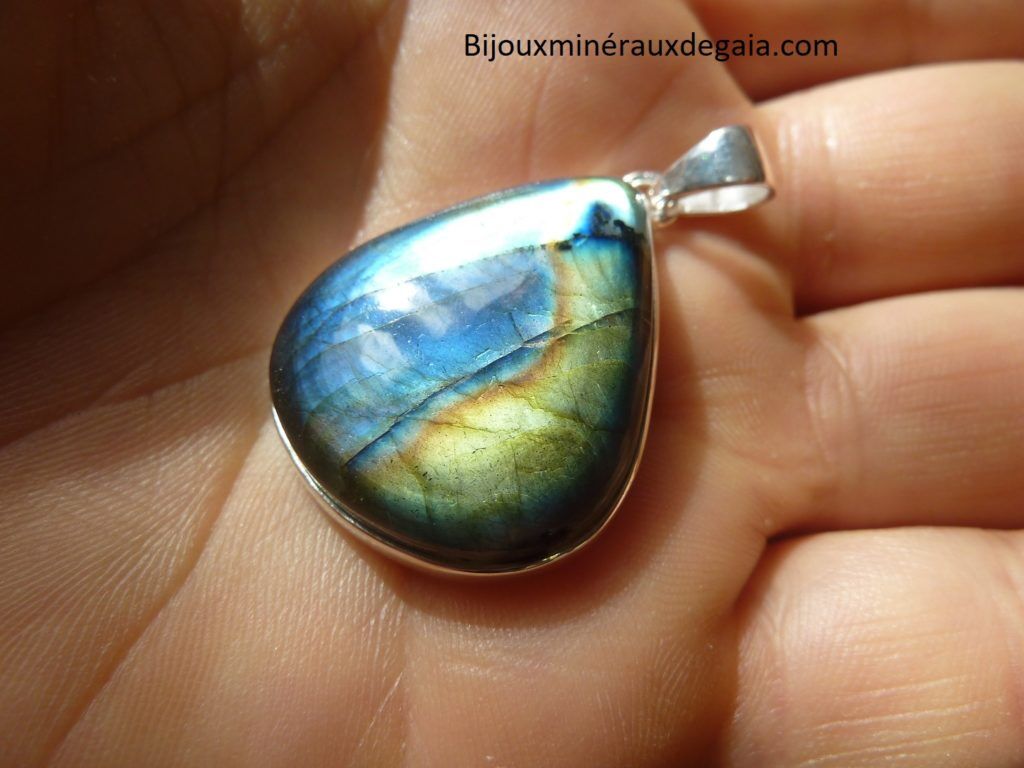 Pendentif Labradorite Monture argent 925 ref 8085