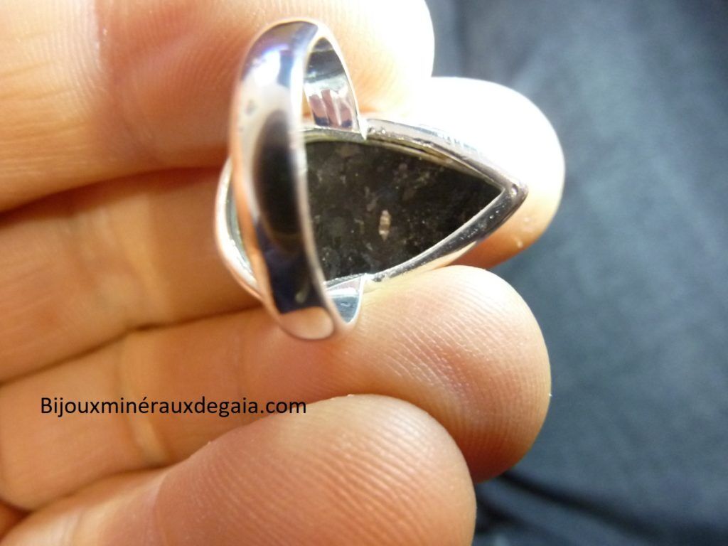 Bague Nuummite monture argent 925 taille 54 ref 2950