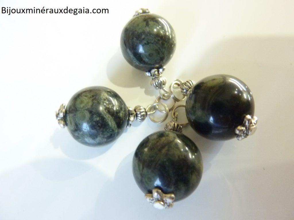Pendentif Jaspe Kambamba-Perle ronde 1,5 cm