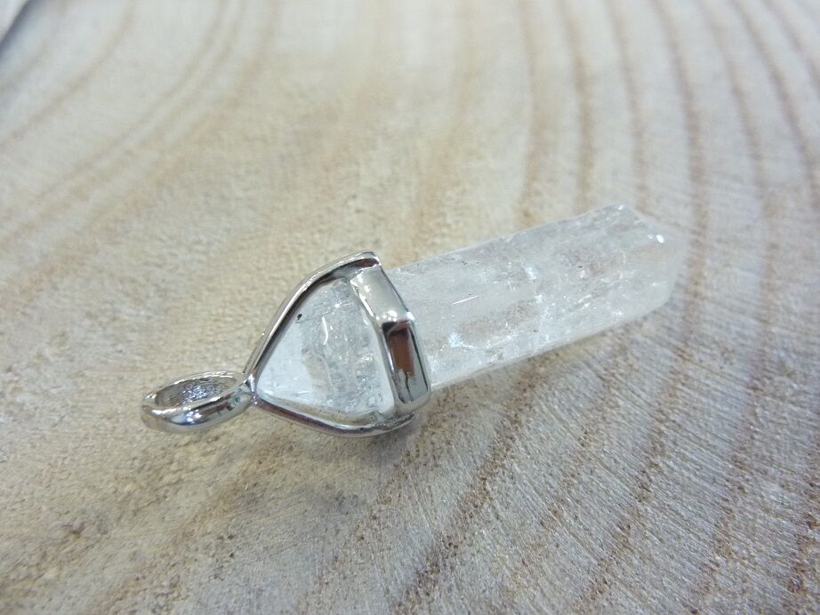 Pendentif quartz cristal de roche pointe