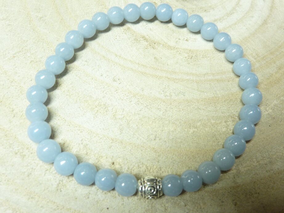 Bracelet Angélite - Perles rondes 6 mm