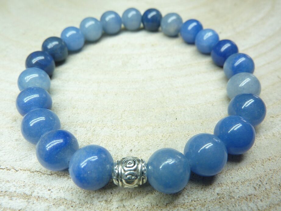 Bracelet Aventurine bleue - Perles rondes 8 mm