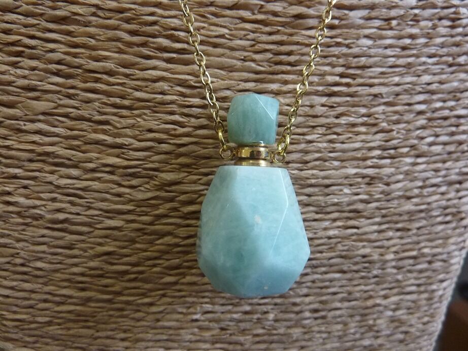Collier Amazonite pendentif fiole
