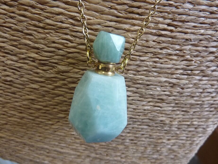 Collier Amazonite pendentif fiole