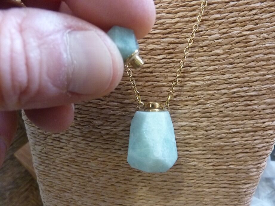 Collier Amazonite pendentif fiole