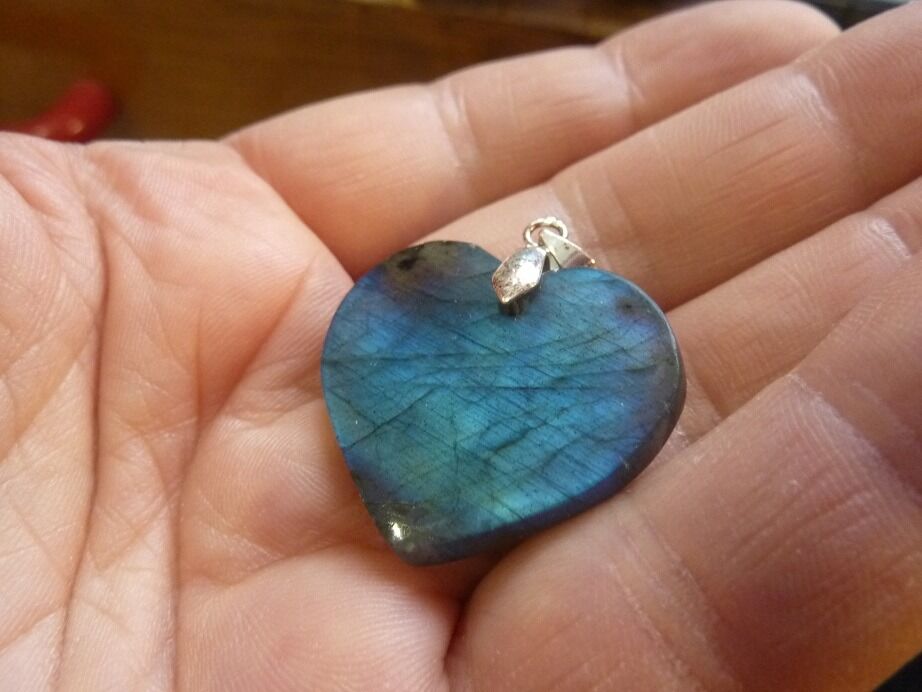 Pendentif coeur Labradorite ref 4726