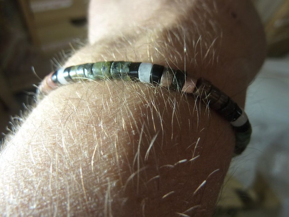 Bracelet Oeil de tigre-Tourmaline noire-Turquoise ajustable – Image 4