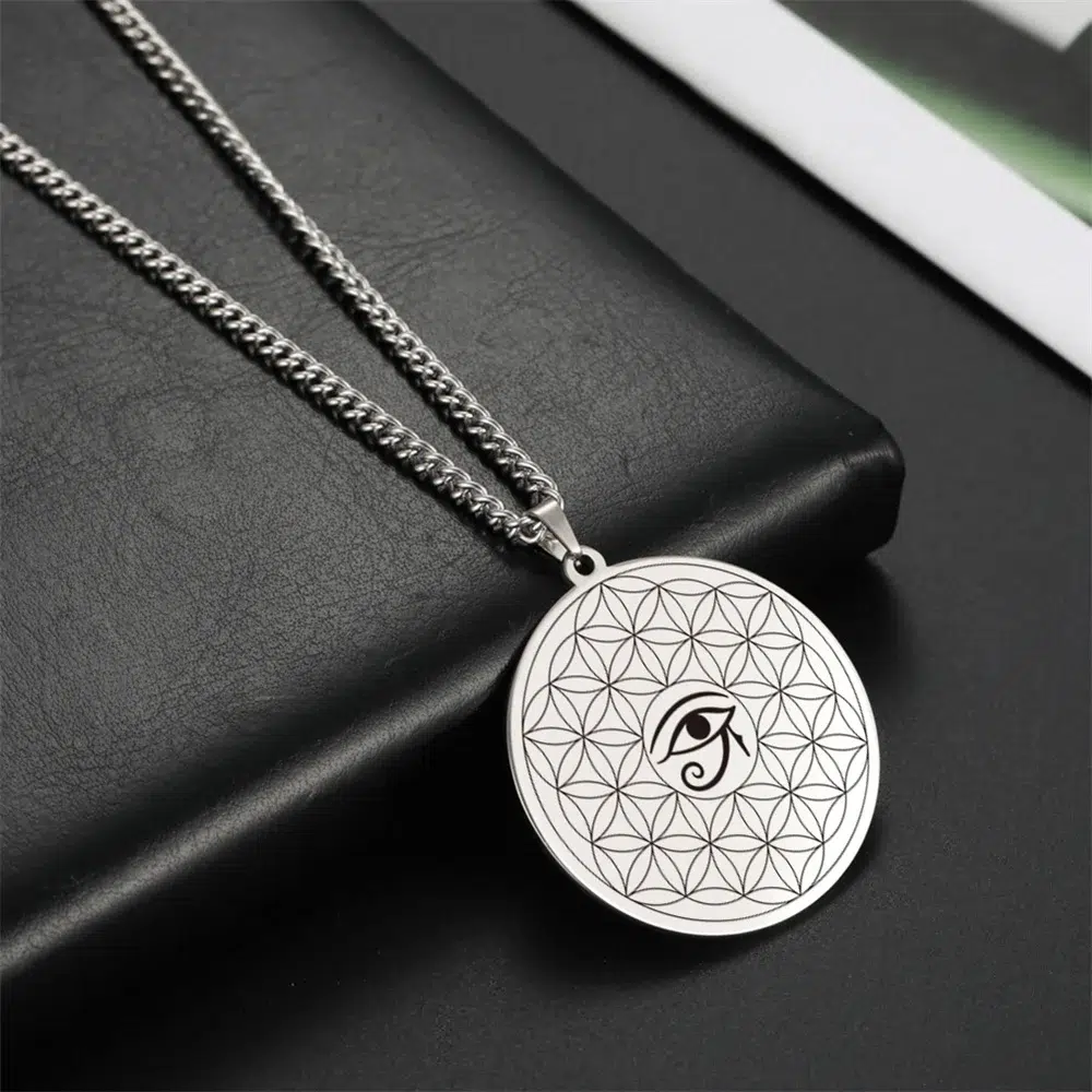Pendentif Fleur de vie-Oeil d'Horus ref argent