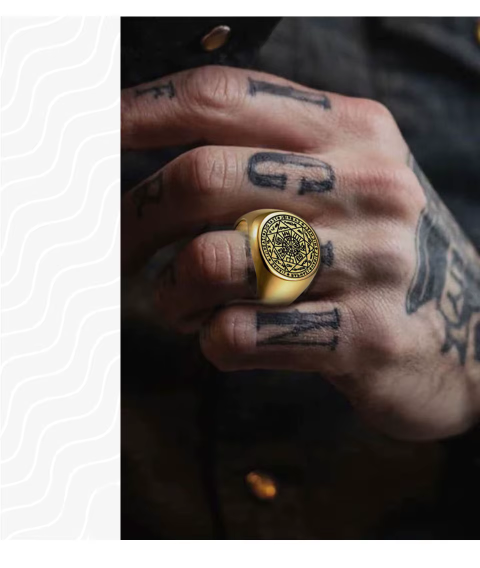 Bague Sceau des 7 Archanges taille 61 ref or