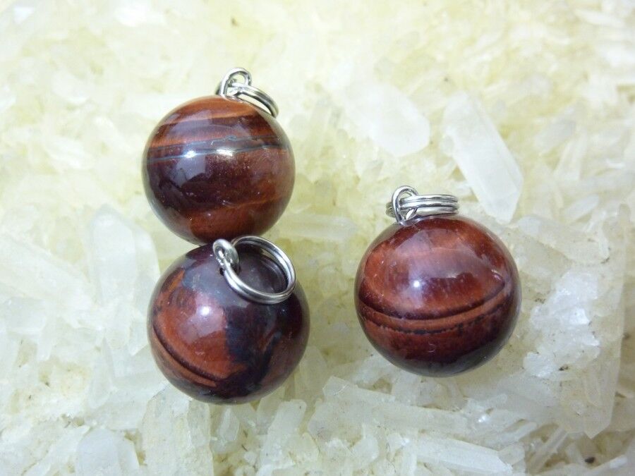 PENDENTIF (OEIL DE TAUREAU) OEIL DE TIGRE ROUGE