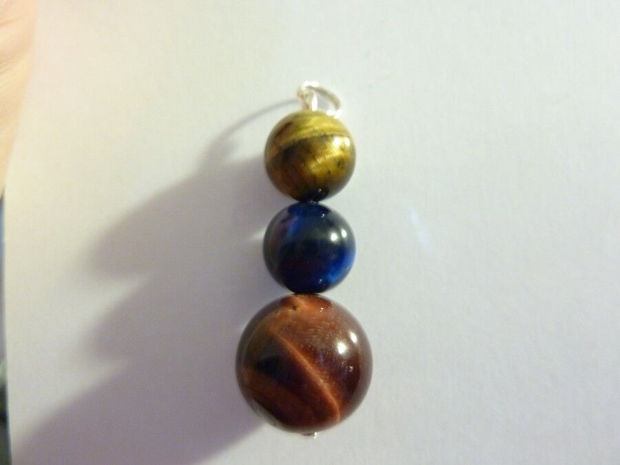 Pendentif oeil de tigre-oeil de taureau-oeil de faucon