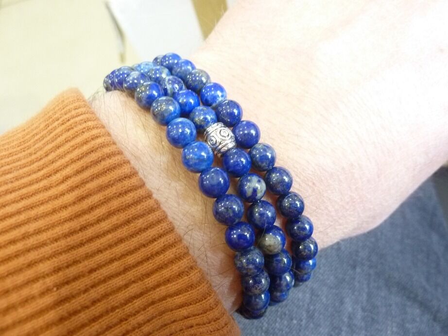 COLLIER EXTENSIBLE LAPIS LAZULI 6 MM NON TRAITÉ NON COLORÉ