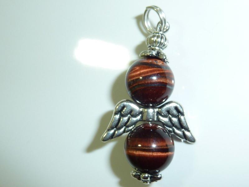 Pendentif ange Protection Oeil de taureau perles rondes 10mm