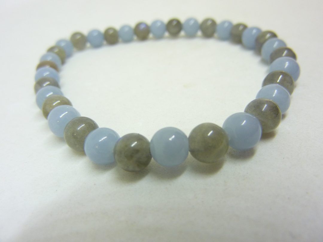 Bracelet Angélite,labradorite Paix et protection