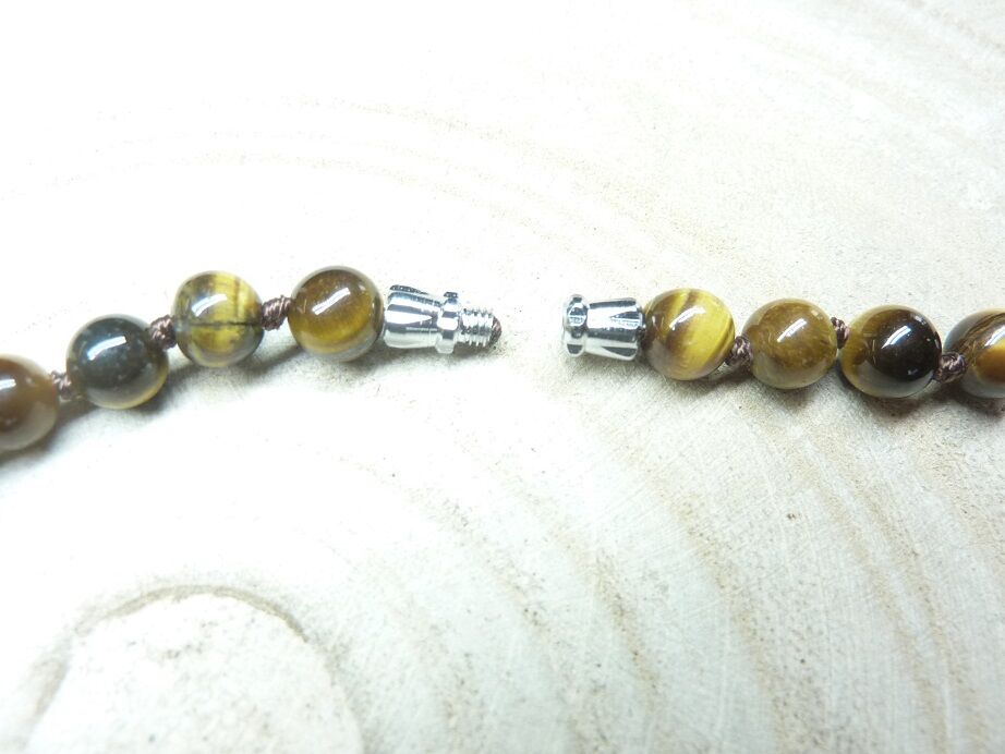 Collier Oeil de tigre - perles rondes 6 mm