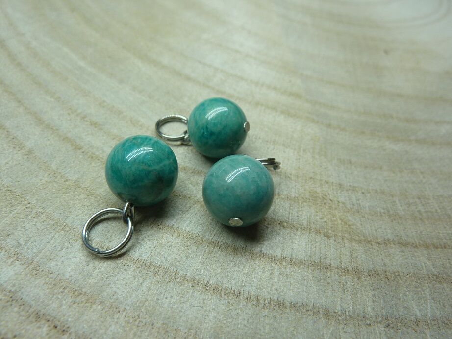 Pendentif Amazonite perles rondes 10 mm