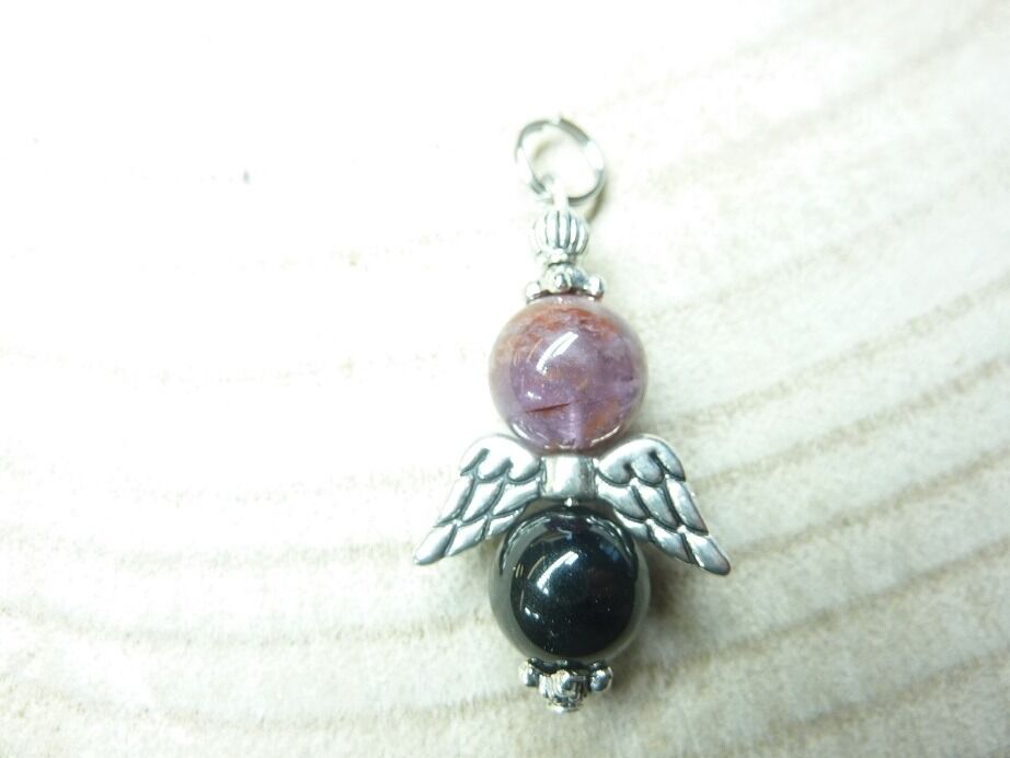 Pendentif Super seven cacoxénite-spinelle noir