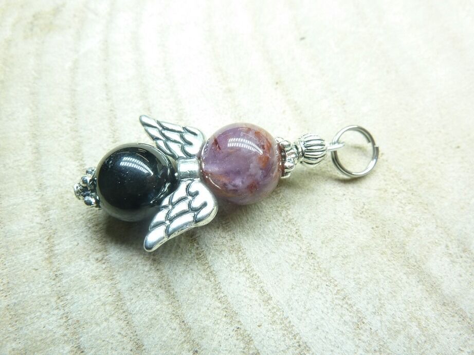 Pendentif Super seven cacoxénite-spinelle noir