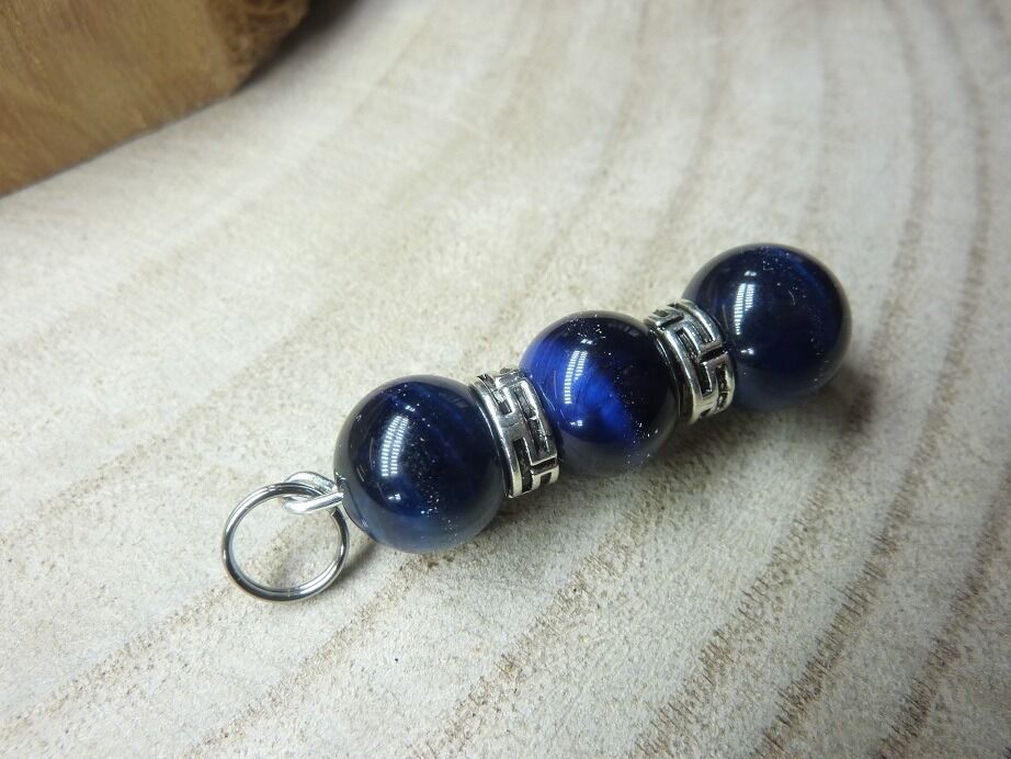 Pendentif Oeil de faucon-Perles rondes 10 mm