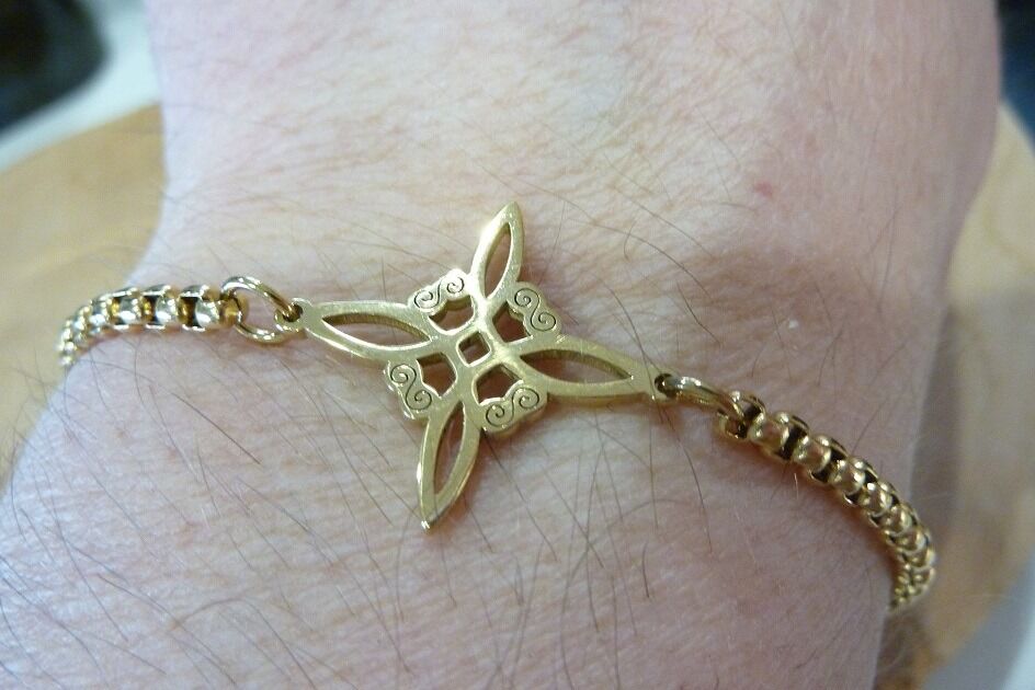 Bracelet noeud de sorcière (Wiccan) ref Or