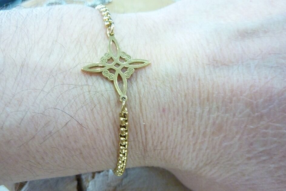 Bracelet noeud de sorcière (Wiccan) ref Or