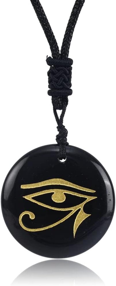 Pendentif Obsidienne noire oeil d'Horus