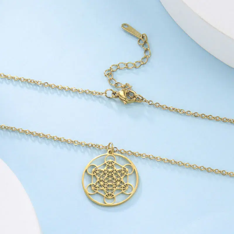 Pendentif cube de Métatron ref Or 20 mm