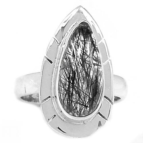 Bague Quartz Tourmaliné monture argent 925 TAILLE 52 3/4 ref 5019