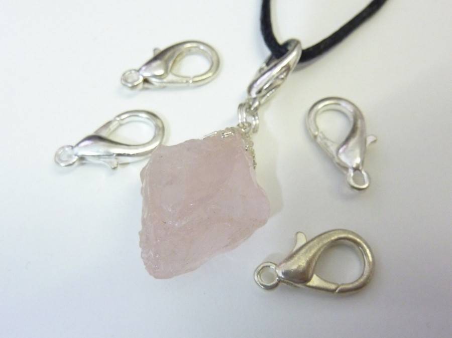 Mousqueton argenté pour pendentif a l'unité