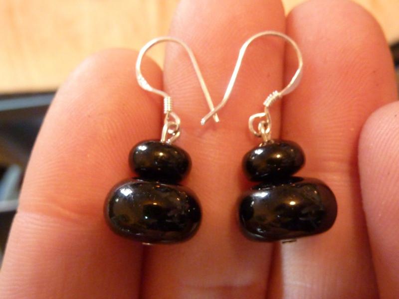 Boucles d'oreilles en tourmaline noire