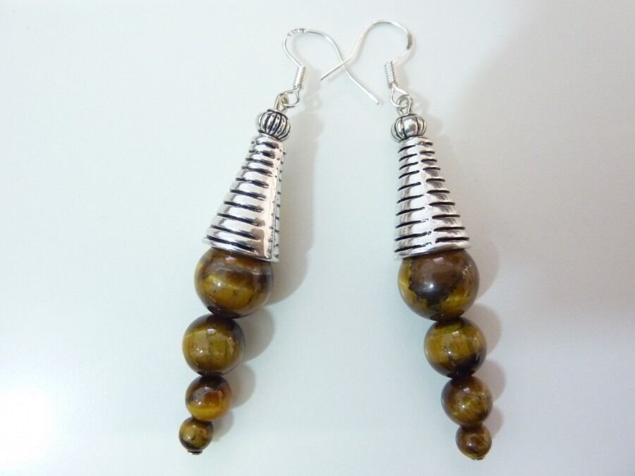 Boucles d'oreilles protection en oeil de tigre